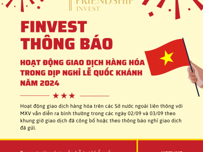 [Thông báo] Hoạt động giao dịch hàng hóa trong dịp nghỉ Lễ Quốc khánh năm 2024