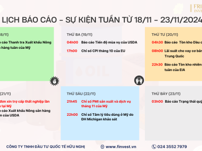 Dữ liệu đáng chú ý trong tuần giao dịch từ ngày 18 - 23/11